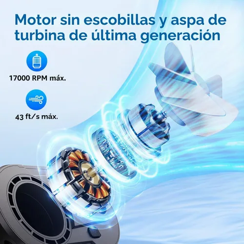 Vista 3 de [Batería dual] Ventilador de cintura portátil AI de 24000 mAh con Negro