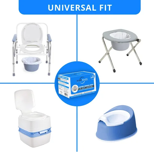 Vista 5 de Revestimientos desechables para orinal – 50, forros de inodoro para cama, bolsa de inodoro portátil, bolsas de orinal para inodoro portátil, forros