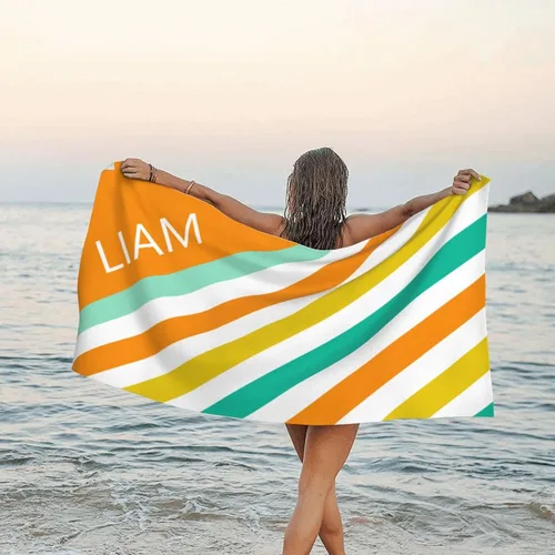 Vista 14 de Toalla de playa personalizada para niños y adultos, toallas de playa sin arena con nombre, toalla de playa personalizada de secado rápido, súper