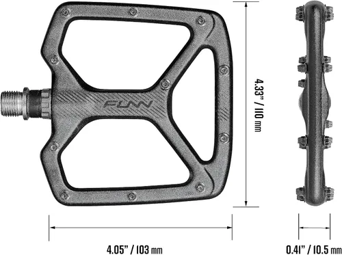 Vista 3 de Funn Python - Pedales planos de bicicleta - Pedales de bicicleta de plataforma ancha para bicicleta de montaña BMX/MTB, eje CrMo de 9/16 pulgadas