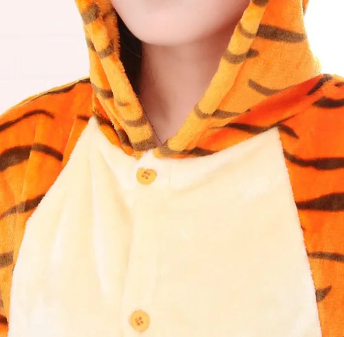 Vista 8 de Japsom Disfraz de tigre con capucha unisex para adultos