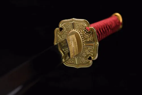 Vista 7 de Espada Katana Tachi hecha a mano de alta temperatura, espada samurái japonesa real (espada completa), Catanas Japonesas Reales