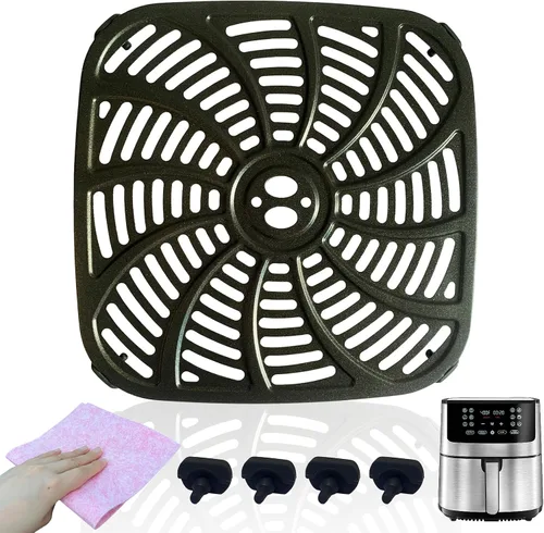 Vista 14 de Bandeja de freidora de aire de 2 cuartos para freidora de aire instantáneas Vortex, revestimiento antiadherente de doble capa mejorada, freidora