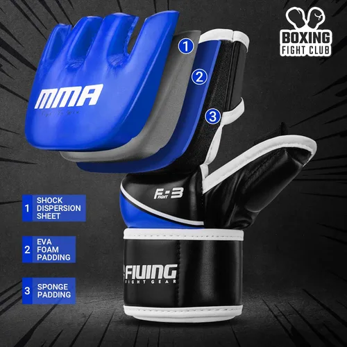 Vista 2 de Guantes MMA para hombres y mujeres, guantes de boxeo para saco de boxeo, sparring, entrenamiento, muay thai, artes marciales, guantes de medio