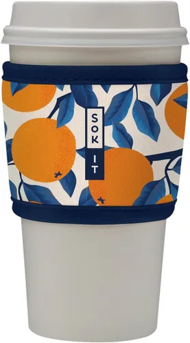 Vista 38 de Sok It HotSok Coffee & Tea - Funda de neopreno con aislamiento reutilizable (floral abstracto)