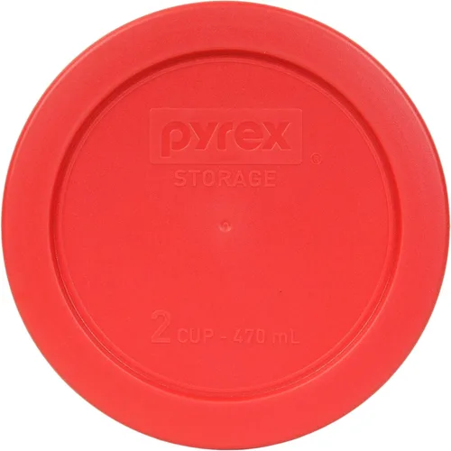 Vista 4 de Recipientes de vidrio, Pyrex, con tapa para almacenamiento de alimentos, Rojo Tempered Containers BPA Free Covers Nesting Design