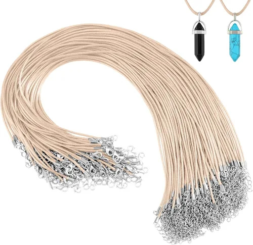 Vista 20 de Tudomro - 100 unidades de collar de cuero a granel para joyas, básico, 20 pulgadas