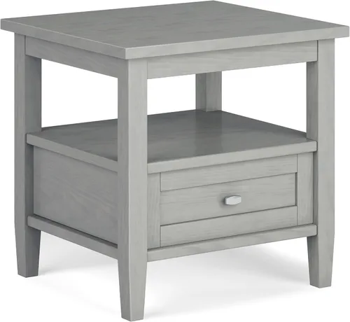 Vista 32 de SIMPLIHOME - Mesa lateral estrecha rectangular Warm Shaker, de madera maciza, de 14 pulgadas de ancho, estilo transicional, color negro, para sala