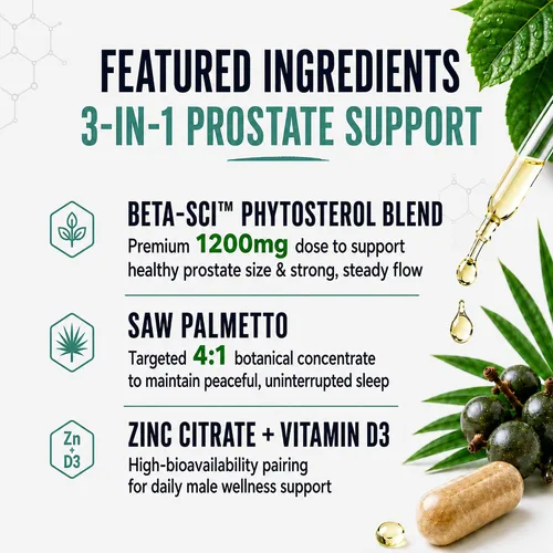 Vista 4 de Approved Science Prostarex - Suplementos avanzados de próstata para hombres - Apoyo a la salud de próstata, vejiga y urinaria con palma enana