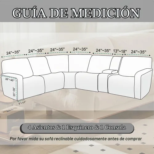 Vista 3 de HDCAXKJ Fundas para sofá seccional reclinable de terciopelo, funda para sofá seccional en forma de L, funda reclinable de esquina elástica suave