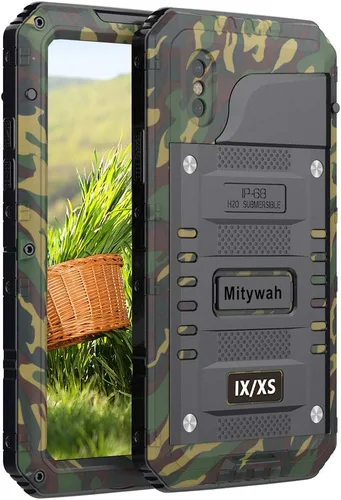 Vista 83 de Mitywah Funda impermeable para iPhone 7/iPhone 8 / iPhone SE 2020, funda de metal resistente de grado militar, protección de cuerpo completo