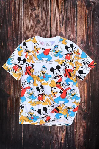 Vista 3 de Disney Camiseta gigante de Mickey Mouse gris para hombre, Blanco