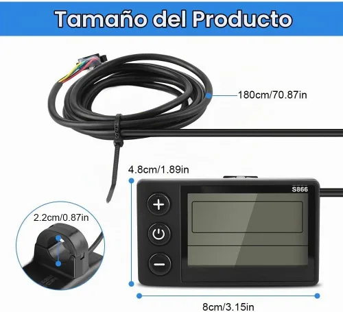 Vista 7 de Ejoyous Pantalla LCD 24V 36V 48V ElectricBike Scooter Panel De Control