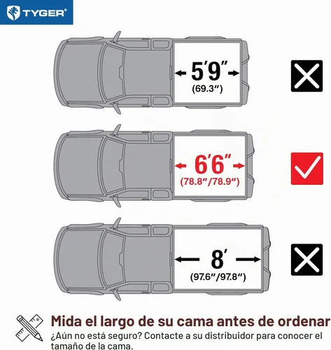 Vista 2 de Tyger Auto T3 - Funda de tonneau de triple pliegue suave para cama de camioneta, compatible con Chevy Silverado 2014-2018 / GMC Sierra 1500