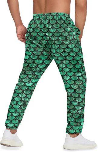 Vista 3 de INZVKJLU Pantalones deportivos para hombre, pantalones deportivos con estampado 3D, pantalones de entrenamiento con 2 bolsillos laterales