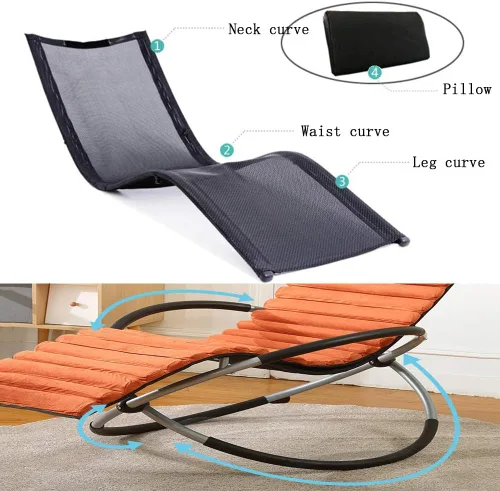 Vista 5 de Sillón reclinable para jardín al aire libre, tumbonas plegables con almohada extraíble, anti-UV, para balcón, estilo 5 Morado