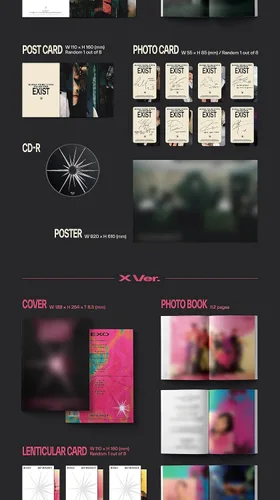 Vista 3 de EXO EXIST 7th Album Contents+Photocard+Tracking Sealed PhotoBook SET A+B+C