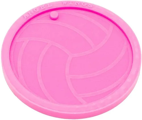 Vista 5 de Juego de 2 moldes de silicona para llavero de béisbol redondo creativo con agujero para manualidades, llavero, aretes, collar, colgante de joyería