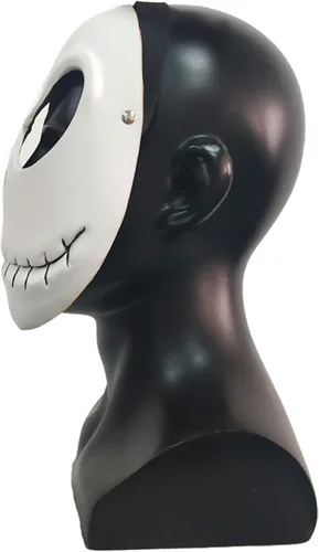 Vista 3 de Jack Skellington Máscara de látex Calabaza Rey Calavera Accesorios Cosplay Disfraz de Halloween