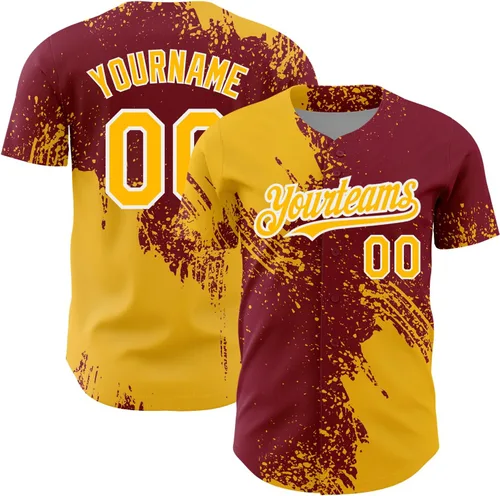 Vista 15 de Camiseta de béisbol personalizada con patrón de cepillo de béisbol, camisas de béisbol personalizadas, uniforme deportivo, número de nombre cosido