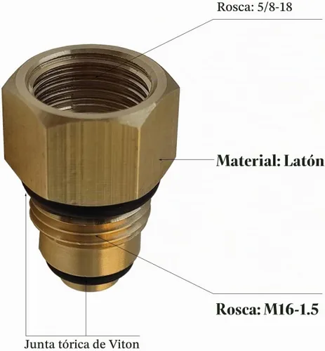 Vista 2 de Conexión de línea de bomba de dirección asistida LS Swap a líneas estriada de 3/8" M16-1.5 a 5/8-18 Compatible con LS Corvette, Camaro, GTO, CTSV