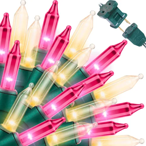 Vista 36 de LAMPHOME Guirnalda de luces LED de estrella roja, blanca y azul, 20 luces LED de hadas con cable transparente, 3 AA impermeables, 8 modos, luces