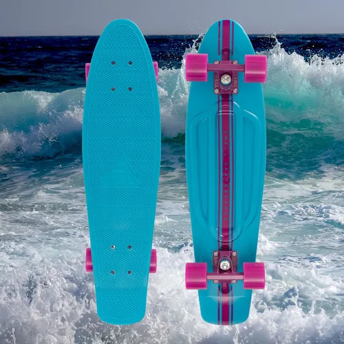 Vista 5 de Swell Skateboards Monopatín completo retro de plástico de 22 pulgadas y 28 pulgadas para principiantes, niños, niñas, jóvenes, adolescentes, adultos