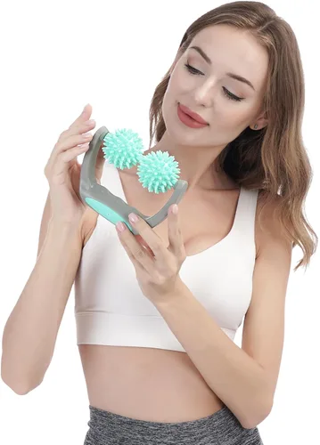 Vista 4 de Coolife Fascia Release - Rodillo de masaje con pinchos, masajeador de celulitis, herramienta de masaje de tejido profundo para cuello y piernas, 2