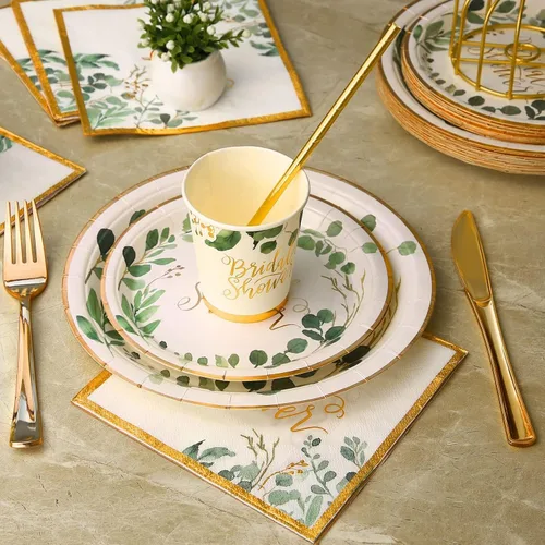 Vista 8 de 192 piezas de decoración para despedida de soltera, juegos de platos y servilletas de boda, platos de papel para despedida de soltera