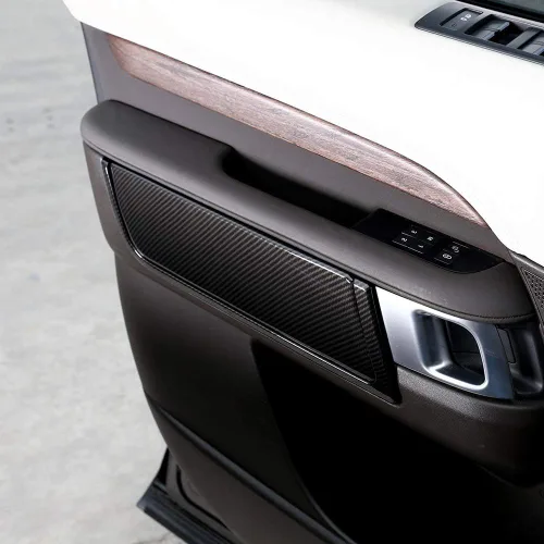 Vista 5 de YIWANG - Juego de 4 embellecedores para panel de puerta de coche para Land Rover Discovery 5 LR5 L462 2017 2018 2019