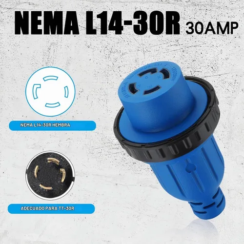 Vista 3 de Tellegloww - Adaptador de interruptor de transferencia de generador NEMA TT-30P a L14-30R de 10 pies