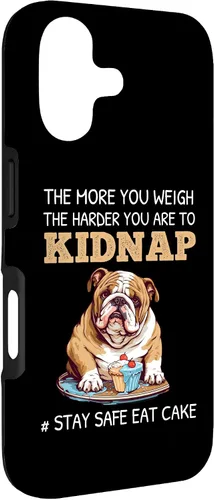 Vista 3 de English Bulldog Dog Lover Funny Quote Stay Safe Eat Cake Case for iPhone 17