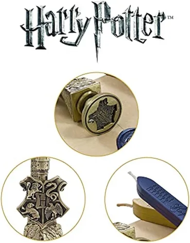 Vista 4 de The Noble Collection Harry Potter Hogwarts - Sello de cera de 6.5 pulgadas (6.5 in) de metal fundido a presión y juego de cera de color morado