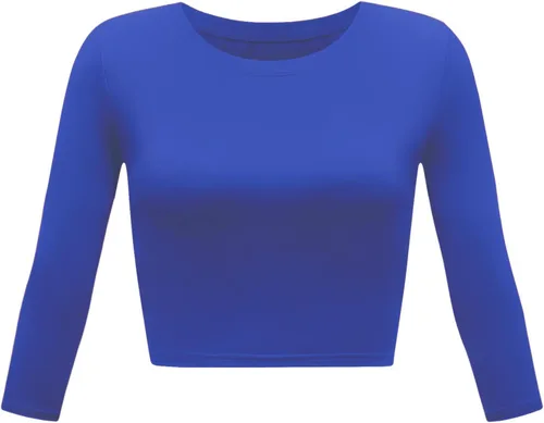 Vista 12 de Camiseta corta para mujer, cuello redondo, manga 3/4, casual, Y2K, linda camiseta corta para yoga