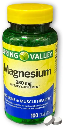 Vista 7 de Magnesio 250 mg- Comprimidos de salud muscular ósea 100 Ct (paquete de 1)