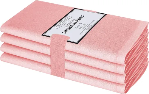 Vista 11 de Cotton Clinic Servilletas de tela 100% algodón extra grandes de 20 x 20 pulgadas, juego de 4 servilletas de mesa suaves y duraderas reutilizables
