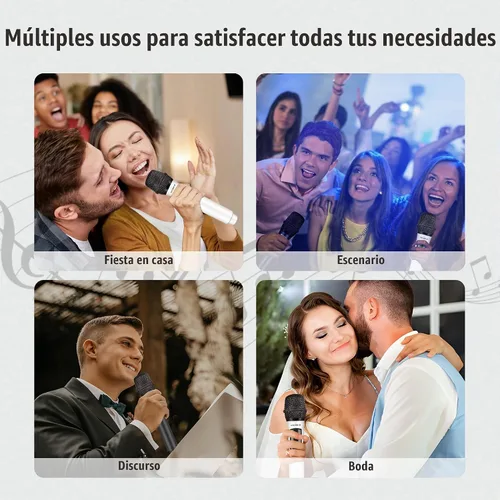 Vista 7 de talomen Micrófonos inalámbricos, micrófono dual profesional de karaoke para cantar, sistema de micrófono dinámico inalámbrico de mano con receptor