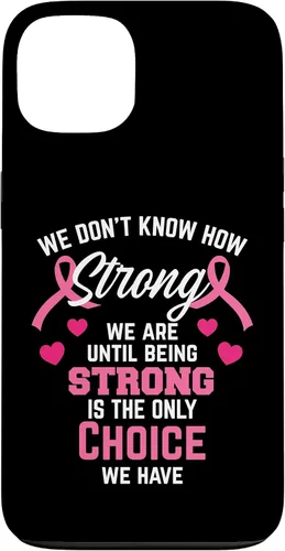 Vista 7 de iPhone 16 Being Strong Cita Rosa Inspirador Cáncer de Mama Regalos Caso