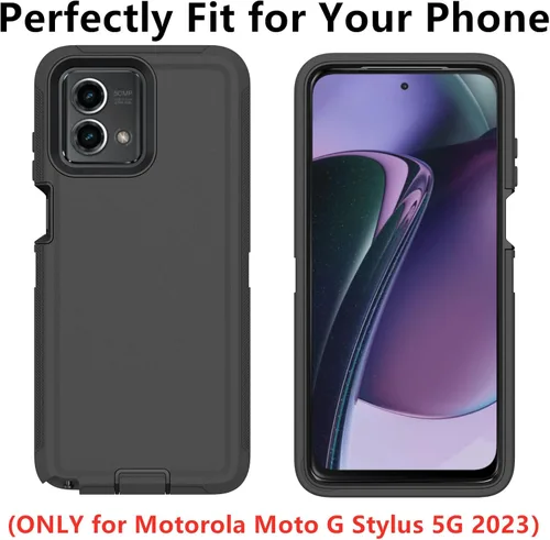 Vista 7 de Funda para Motorola Moto G Stylus 5G 2023, funda resistente de poliuretano termoplástico suave, policarbonato duro, a prueba de golpes, a prueba
