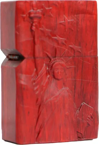 Vista 13 de Carcasa exterior de palisandro Huanghuali natural tallado para módulo Zippo (1000 brazos Avalokiteshvara de la diosa 3#)