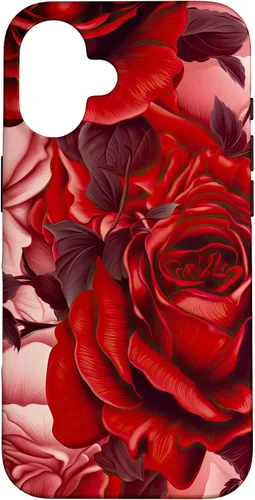Vista 32 de Acuarela Rosa Rojo Rosas Patrón Caso para iPhone 17