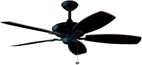 Vista 2 de Kichler Canfield Ventilador de techo de 52 pulgadas sin luz, diseño industrial vintage de 5 aspas para dormitorio, cocina, sala de estar, acabado