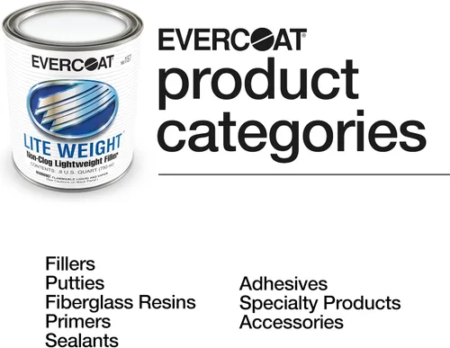 Vista 6 de Evercoat Lite Weight Body Filler - Masilla para Carrocería Liviana sin Obstrucciones para Aluminio, Fibra de Vidrio y Más - 25.36 Fl Oz