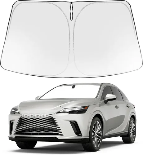 Vista 235 de Proadsy Parasol para parabrisas Rivian R1S 2022-2025 2026 de 4 capas plegable, protector de parasol frontal que bloquea los rayos UV, mantiene