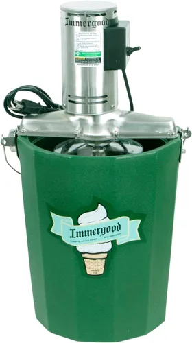 Vista 3 de Máquina eléctrica de helado PREMIUM de 6 cuartos - Acero inoxidable - Bañera a prueba de fugas