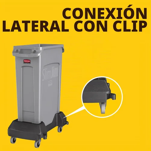 Vista 4 de Rubbermaid Commercial Products 1980602 Slim Jim - carrito de contenedor.