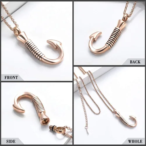 Vista 4 de Hearbeingt Joyería de cremación para cenizas collar conmemorativo hecho con acero inoxidable colgante de recuerdo para hombres y mujeres