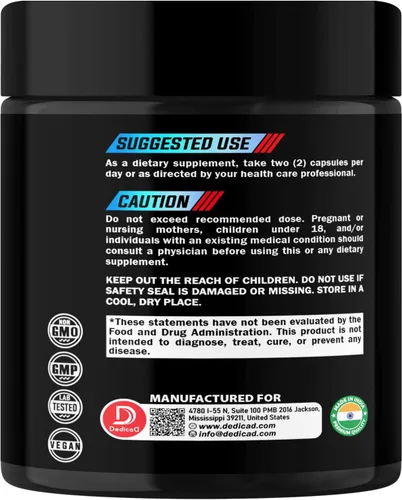 Vista 8 de DEDICAD Suplemento NAD.+ - Combinado con Resveratrol, Quercetina, Berberina, Fisetina, TMG y Semilla de Uva - 60 Cápsulas