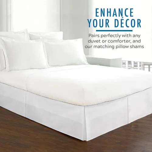 Vista 6 de Rodapié de popelina a medida para cama de Fresh Ideas, 14 pulgadas Blanco