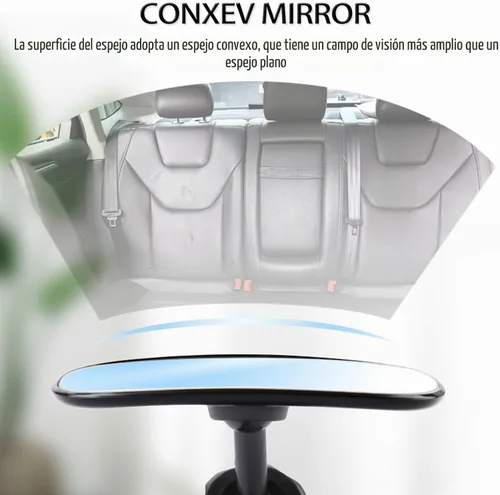 Vista 5 de Espejo retrovisor universal para interior de automóvil, espejo convexo de gran ángulo para bebé, espejos retrovisores con clip para ver a